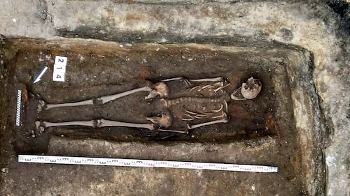 Medieval knight’s complete skeleton discovered beneath Polish ice cream parlour